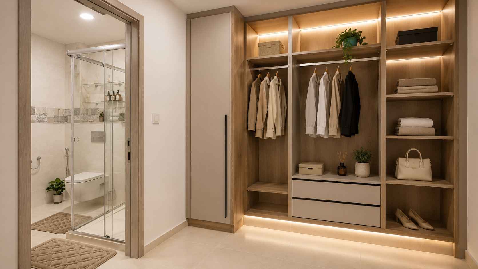 Sanitaire moderne et fonctionnel