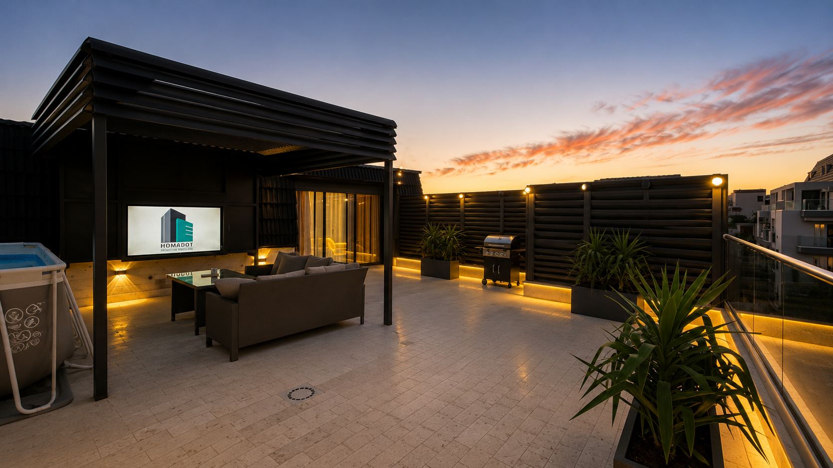 Terrasse aménagée, esprit outdoor