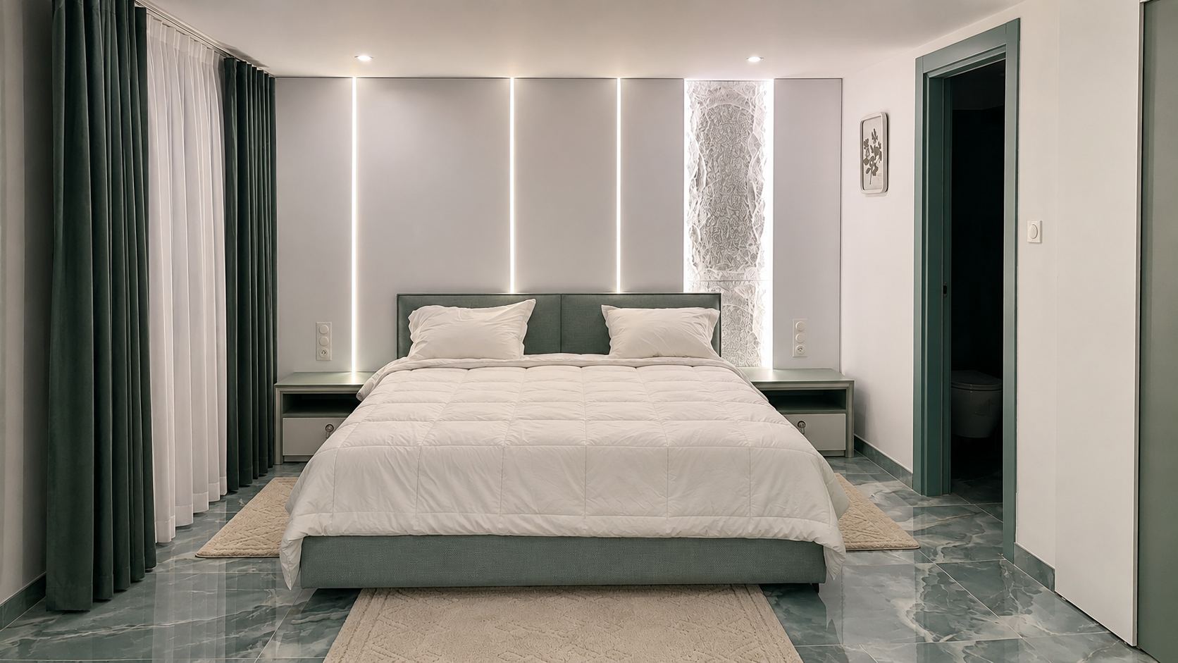 Une chambre habillée de marbre